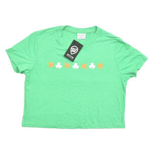 Women's Where im from Top T Shirt Size XS X-Small Green short Sleeve Lucky Charm